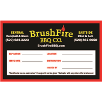 Gift Certificates 3.5" x 8.5"